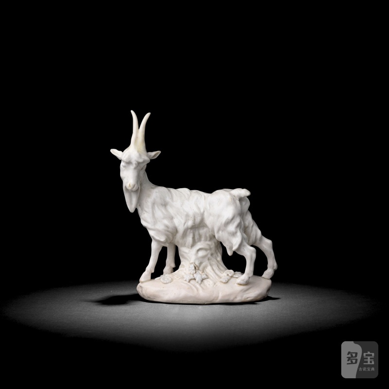 A Derby white 'Dry Edge' model of a billy goat, circa 1754-55